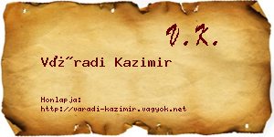 Váradi Kazimir névjegykártya